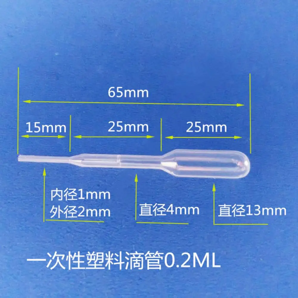 100pcs 0.2/1/2/3/5ML Multi-function Plastic Disposable Graduated Transfer Pipettes Eye Dropper Set for School Lab Supplies
