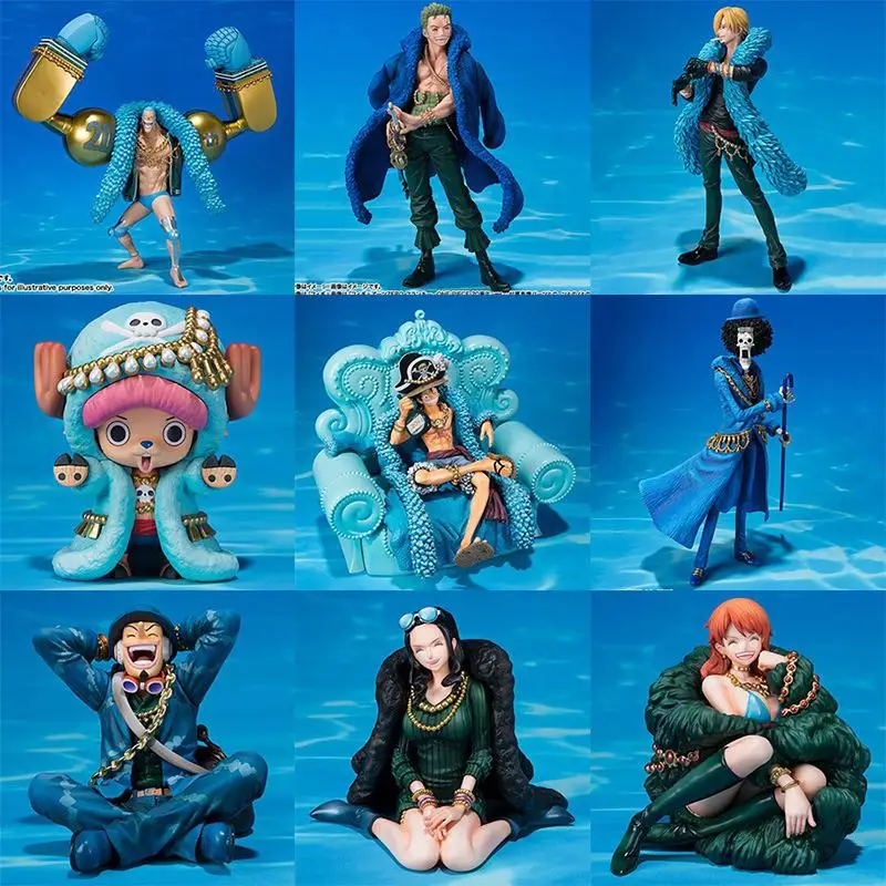 One Piece 20 Anniversary Figure Anime Ver. Luffy Zoro Chopper Sanji Robin Franky Usopp Nami Brook Action Figures PVC Model Toys.