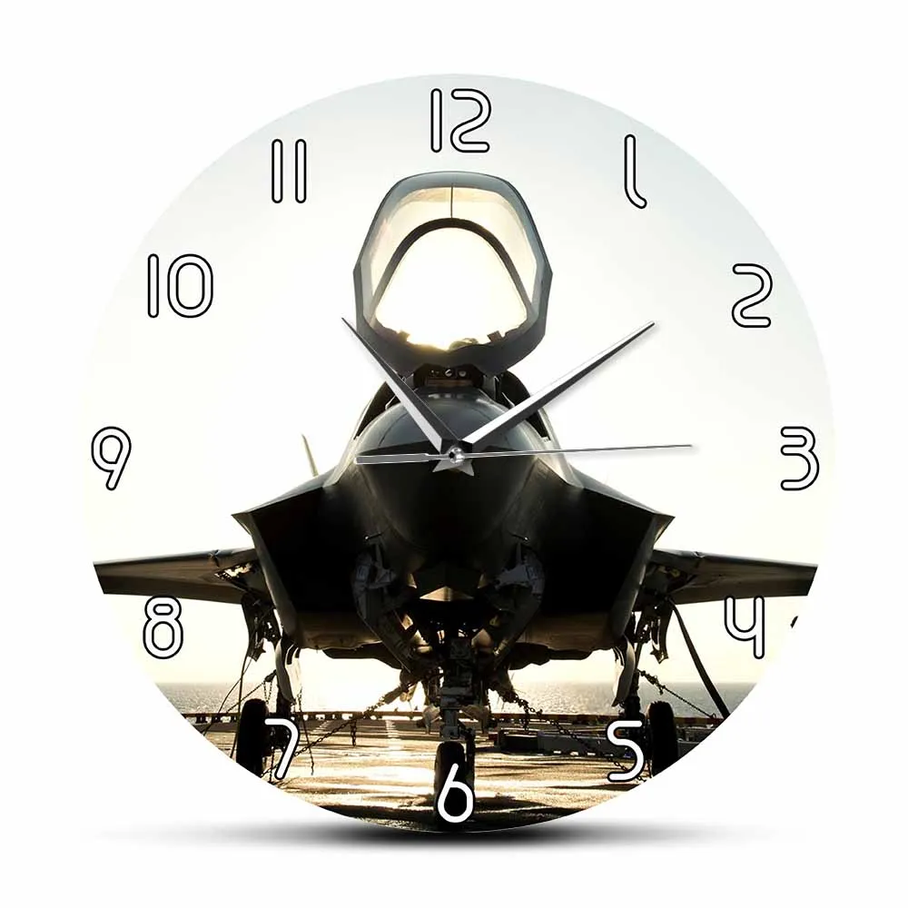 

Jet Fighter Modern Design Silent Non-ticking Wall Clock For Pilot Mancave Living Room Aviation Home Decor Timepieces Wall Watch