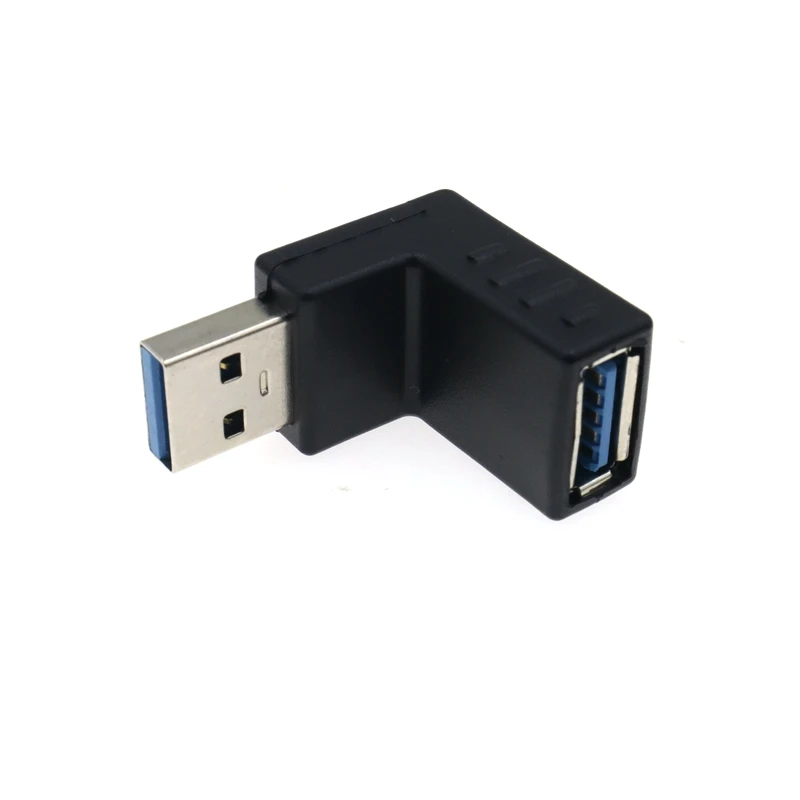 New 90 degree Left /Right /Up/Down Angle L Bending USB 3.0 A Male to Female Adapter Extension Connector for Computer Notebook