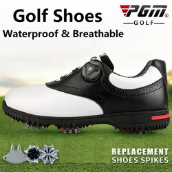 PGM-Chaussures de golf imperméables pour hommes, baskets de sport, boucles rotatives, anti-aldes, baskets de golf multifonctionnelles