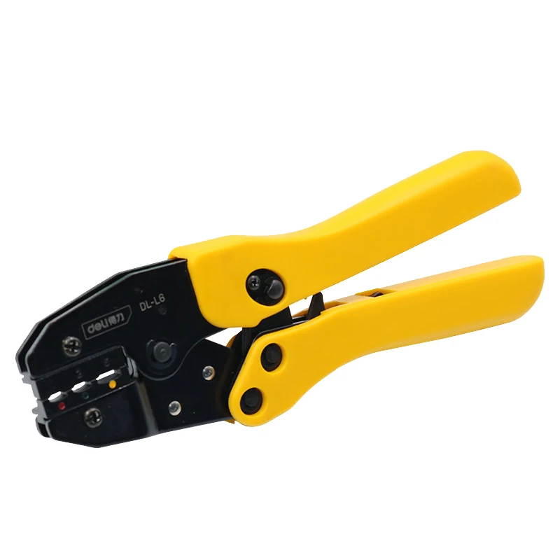 deli DuPont Terminals Crimp Pliers And Interchangeable Dies Wire Crimper Crimping Tools Ratcheting For 1 2 5 Cutter Plier