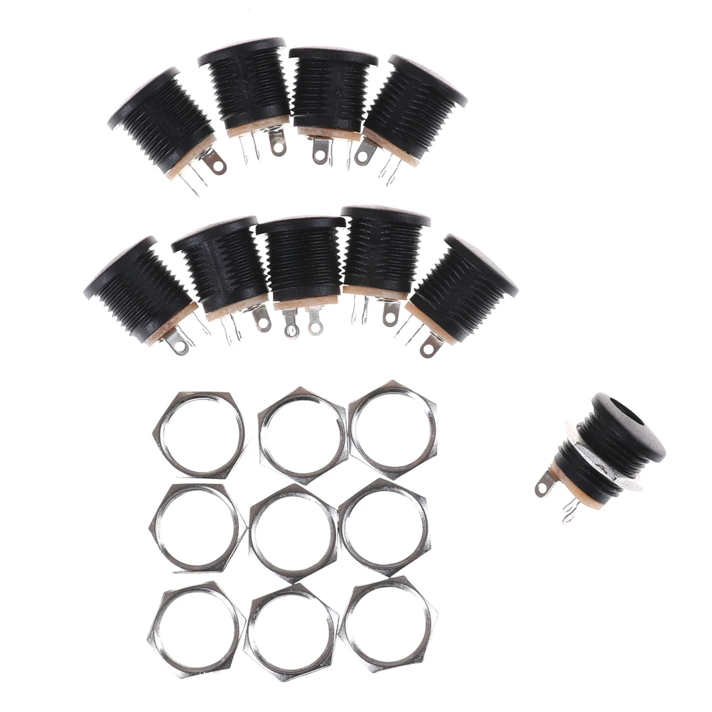 10Pc 5.5 Mm X 2.5Mm Đồng Nữ Bảng Điều Khiển Gắn Kết Nối DC Jack Cắm Ổ Cắm