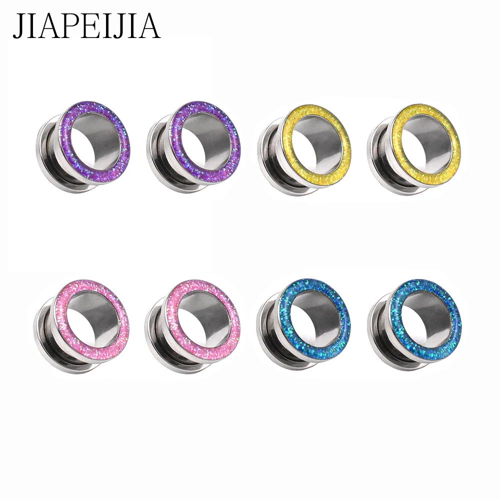 Multicolor Annulus Ear Gauges Plugs Hollow Stainless Steel Ear Stretcher Tunnel Piercing Earring 6-30mm