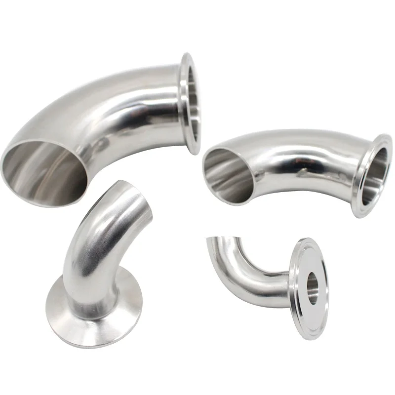 19mm-102mm Pipe OD Butt Weld 1.54Tri Clamp SS304316L Stainless Steel 90 Degree Elbow Sanitary Pipe Fitting Home Brew Beer Wine