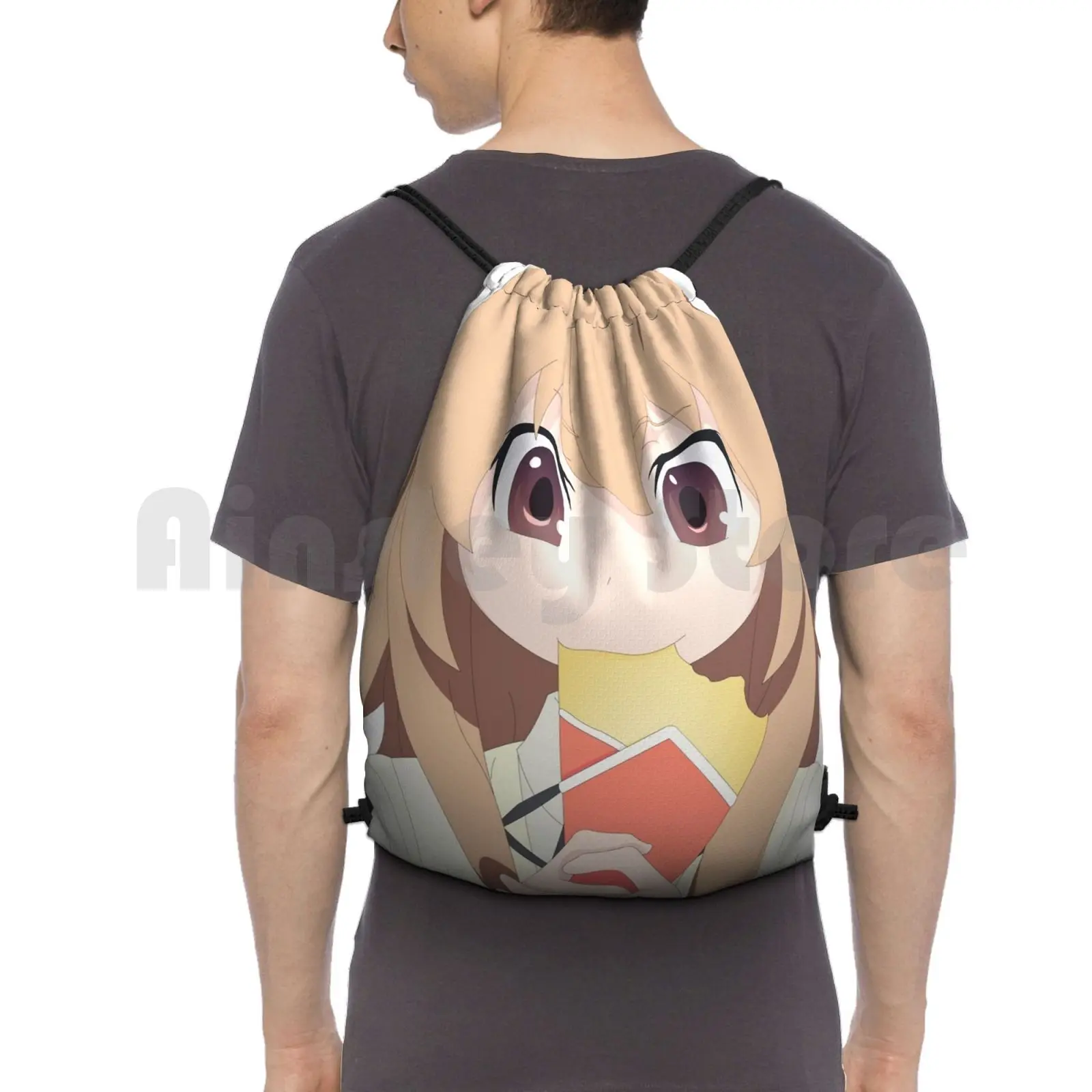 Aisaka Taiga ( Anime : Toradora ) Backpack Drawstring Bag Riding Climbing Gym Bag Anime Toradora Aisaka Taiga Crepe