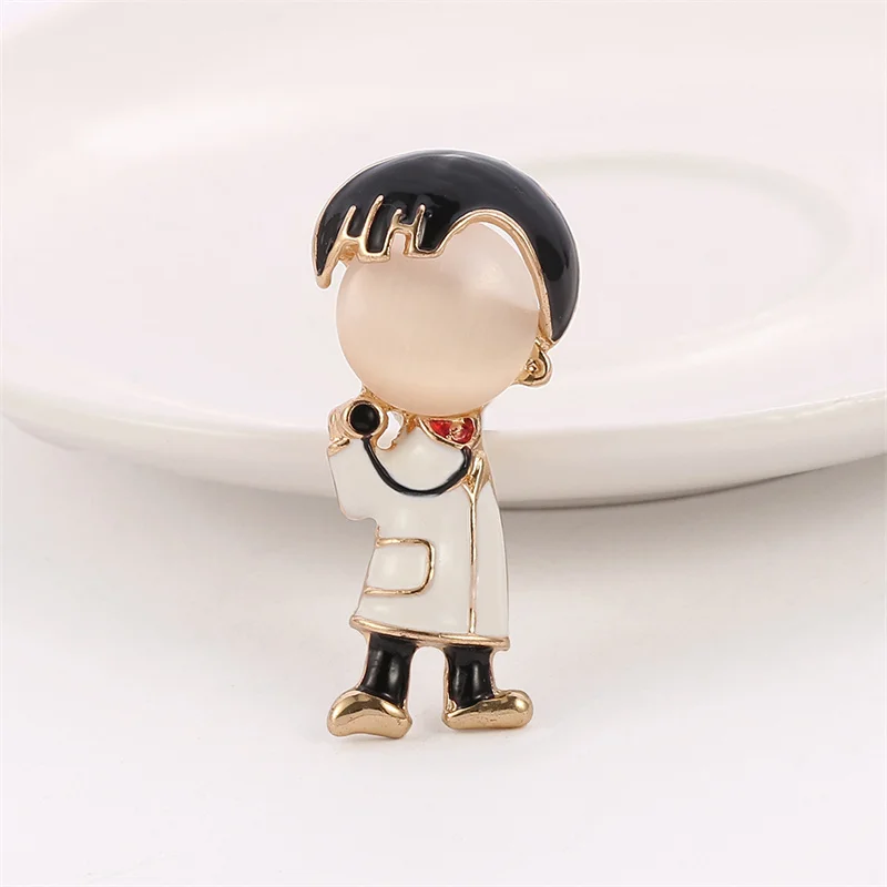 Cute Medical Brooches Nurse Pins Opal Metal Enamel Brooch Jewelry Lapel Clothes Pin Badge Accessories Gift For Doctor Nurse