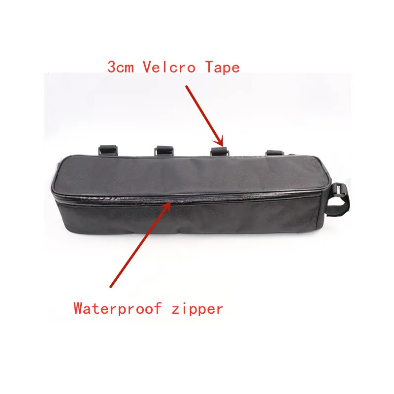 Battery Controller Bag Bicycle Tube Frame Bike Bag 18650 Cell Battery Li-ion Tool Box Storage Hang Waterproof 44x10x9cm Cycling