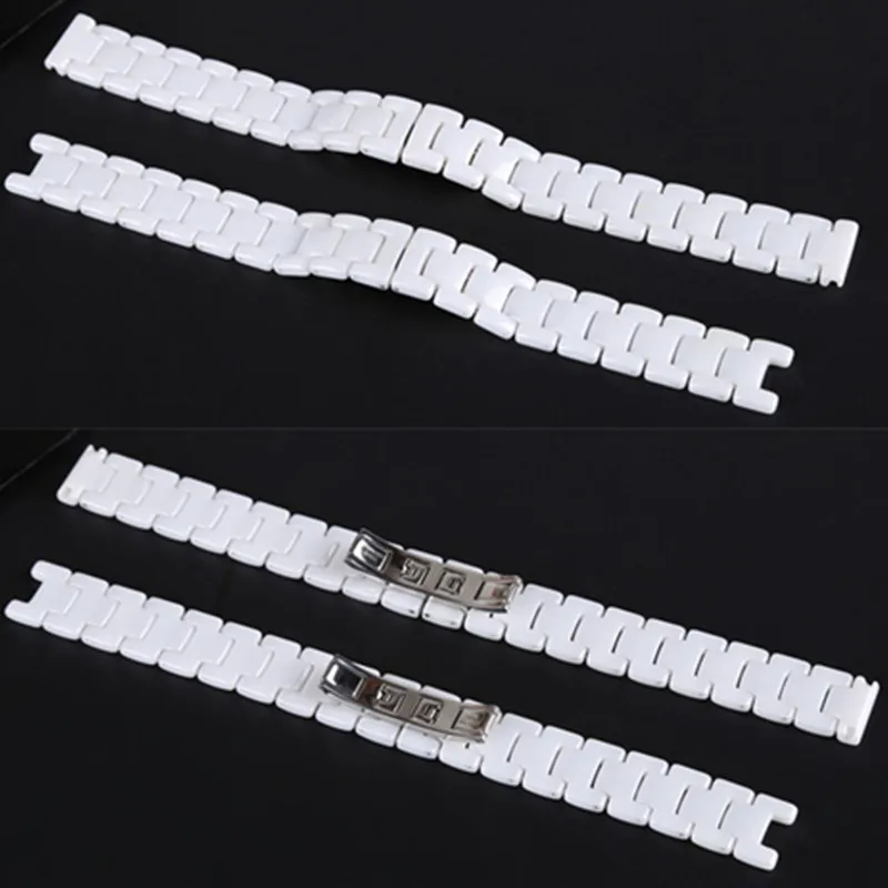 14mm Straight Port 7mm Notch Port watch bracelet white black strap wristwatches band water resistant 100% Ceramic