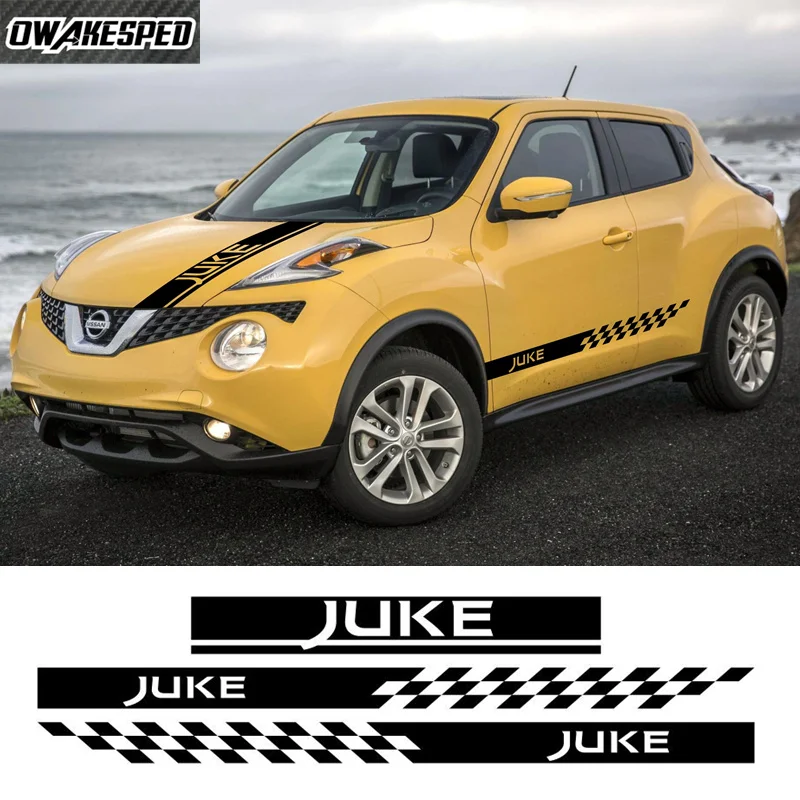 Adesivi laterali per porta carrozzeria per Nissan Juke Nismo RS Sport Stripes Styling Auto Cofano Copertura motore Decorazione Decalcomania in vinile fai da te