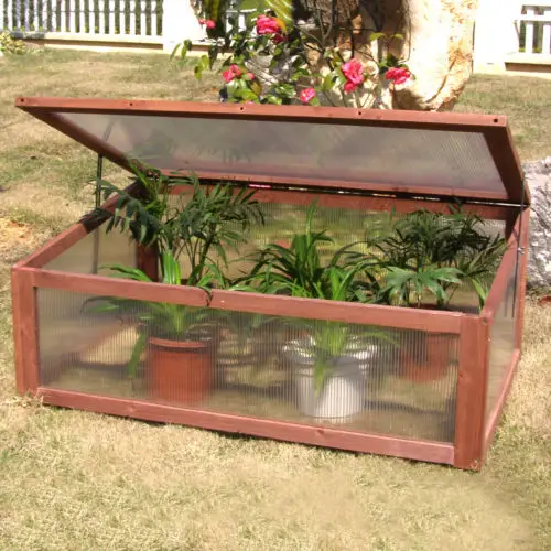 Costway Garden Portable Wooden Green House Cold Frame Raised Plants Bed Protection