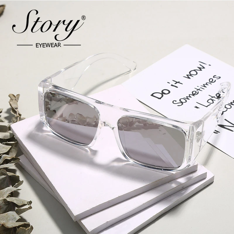 Story fashion Square Gradient Sunglasses Women Men 2020 Brand Designer Vintage Leopard Clear Frame Windproof Goggles S1955G