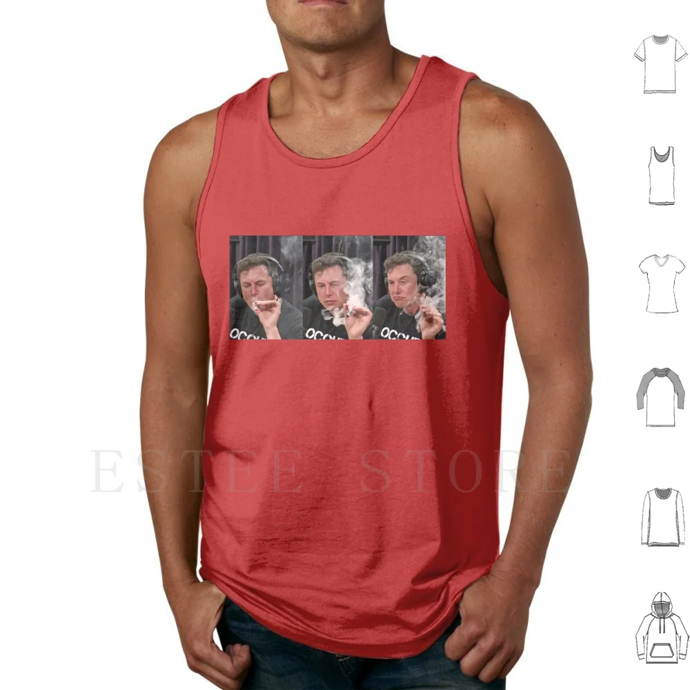 Elon Musk Smoking Weed On Joe Rogan Experience Picture Tank Tops Vest Elon Musk Smoking Weed Funny Joe Rogan Experience