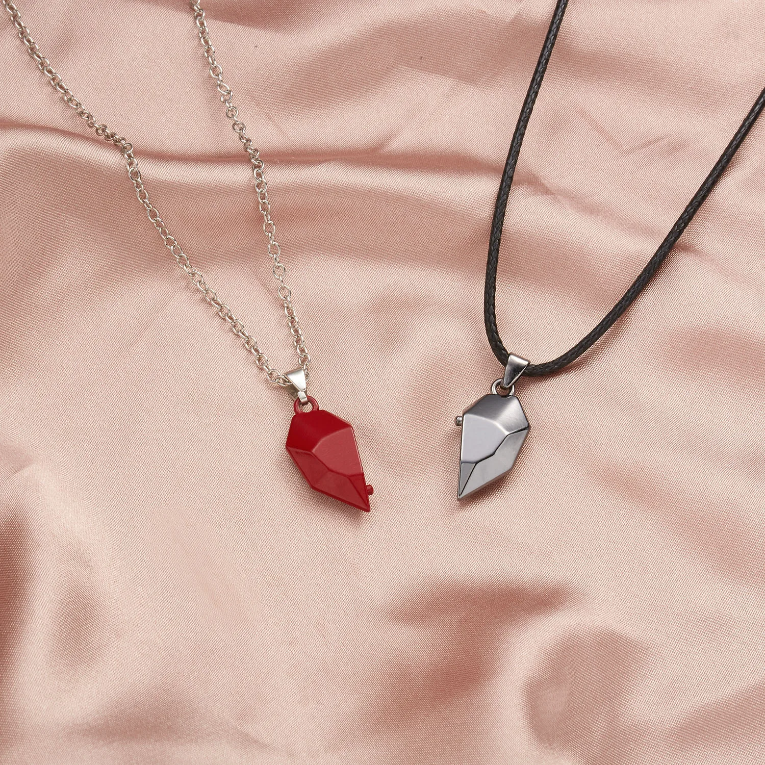 2Pcs Magnetische Herz Paar Halskette Für Frauen Valentinstag Pullover Kette Für Beste Freundin Liebhaber Hochzeit Party Geschenk schmuck – Detail 32