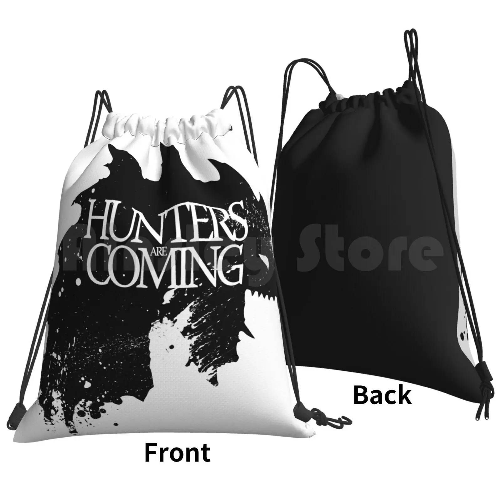 Hunters Are Coming Backpack Drawstring Bags Gym Bag Waterproof Monster Hunter Video Games Series