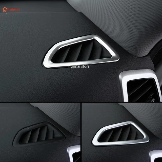 For Hyundai Tucson 2015- 2019  carbonfiber Dashboard Air Conditioner AC Outlet Vent Frame Cover Trim Silver ABS Sticker image 5