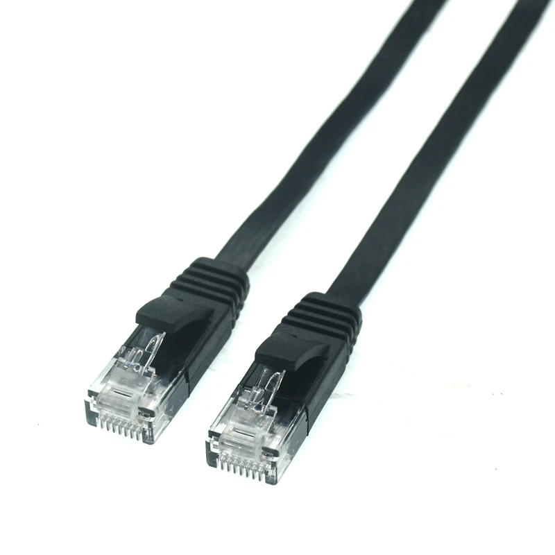 0.2m 0.5m 1m 2M 3m 10ft 5m 10m 15m 20m 30m cable CAT6 Flat UTP Ethernet Network Cable RJ45 Patch LAN cable black white color