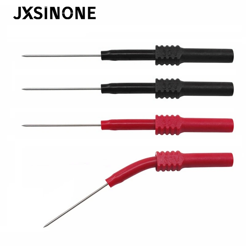 JXSINONE P5009-aguja de perforación de aislamiento de PVC suave, multímetro no destructivo, sondas de prueba, rojo/Negro, 4 Uds.
