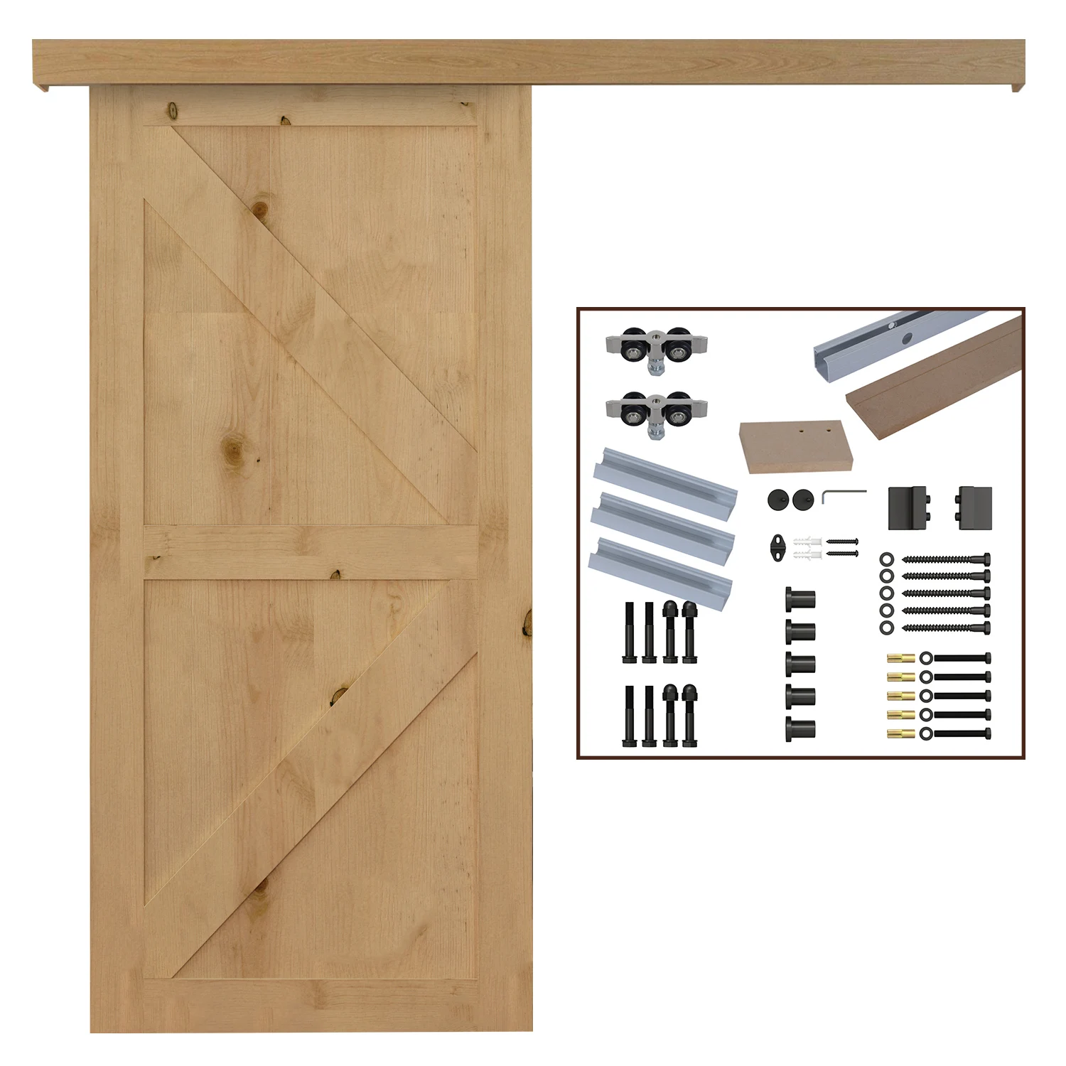 HOMCOM Kit Instalacion Puerta Corredera Madera Riel Aleacion Aluminio Puertas Corredizas