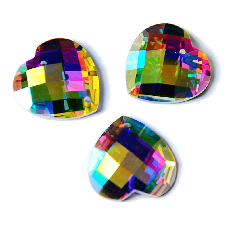 Neue aufnähbare Spiegelkristall-Strasssteine AB, flache Glassteine mit Facettenschliff für Kleidung, Handwerk, Schmuck und Nähzubehör – Detail 5