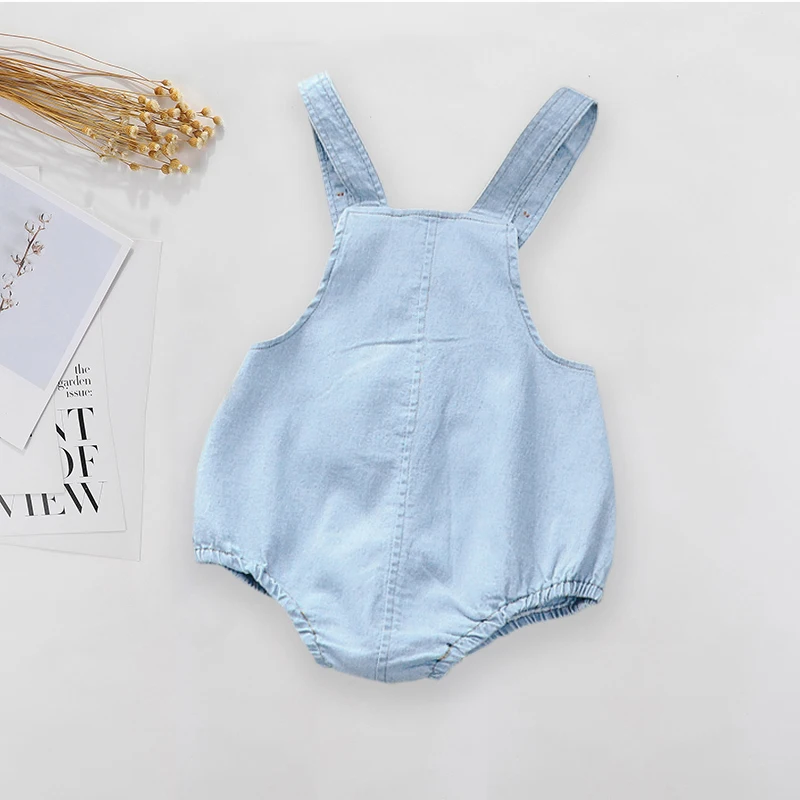 IENENS Baby Boy Girl Bodysuit Denim Clothing Summer Jumpsuit Cartoon Jumper Outfits Newborn Infant Clothes Overalls Dungarees