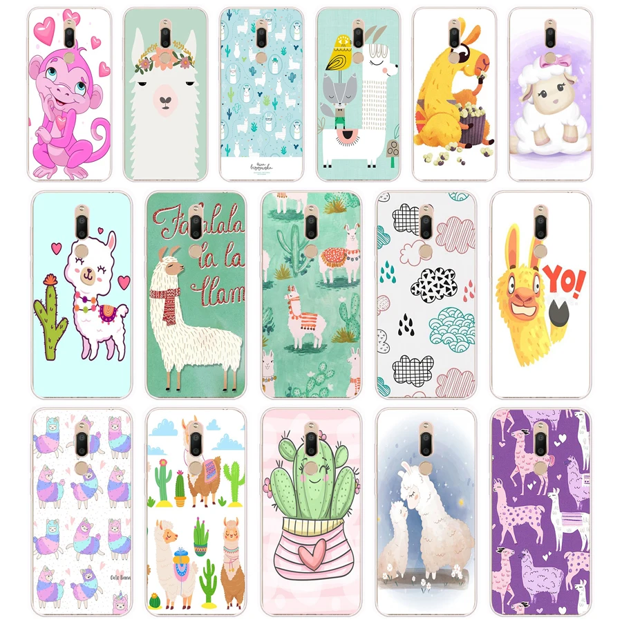 317FG  Cute Llama Alpaca Animals Cartoon gift Soft Silicone Tpu Cover phone Case for Meizu M5 M5C M5S Note M6 M6S M6T case