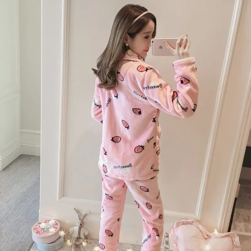 Winter Thick Warm Cotton padded Maternity Nursing Sleepwear Pajamas Clothes for Pregnant Women Pregnancy Sleep Lounge Home Wear