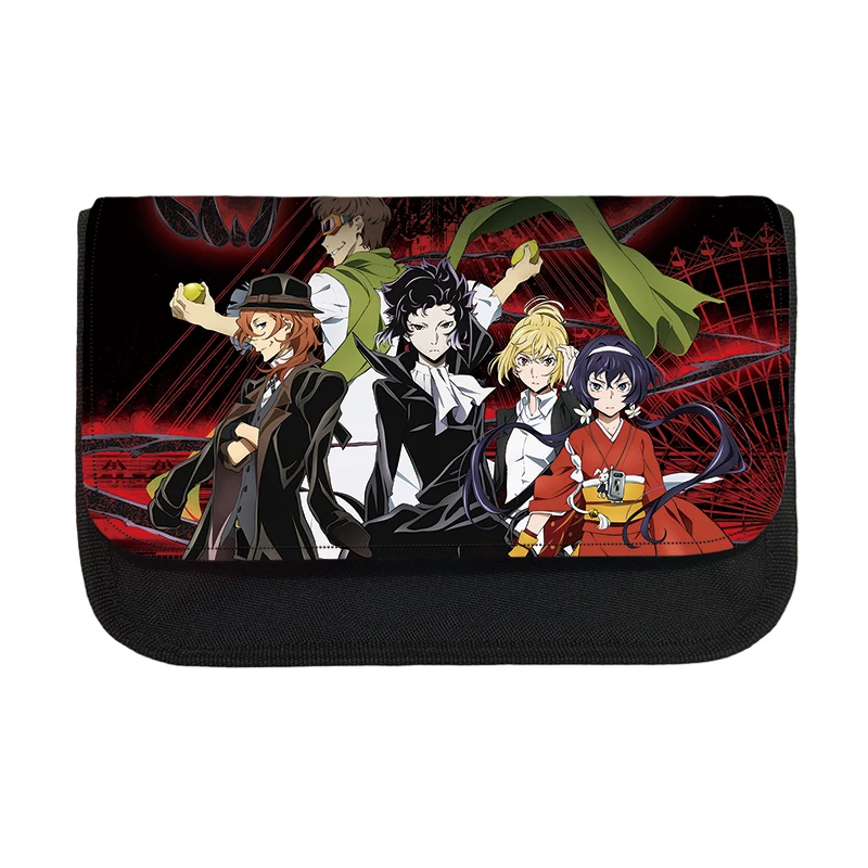 Astuccio per matite Anime Bungou Stray Dogs per adolescenti studente borsa cosmetica per bambini materiale scolastico portatile custodia per penna