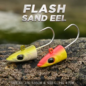 BLUX-FLASH Sand EEL Fishing Fishing dụ, Jig đuôi, móc đầu, mồi nhân tạo, bơi nước mặn, thiết bị chiến đấu, 27G 10 Mồi nhân tạo bán hàng chính của Turvira - №10