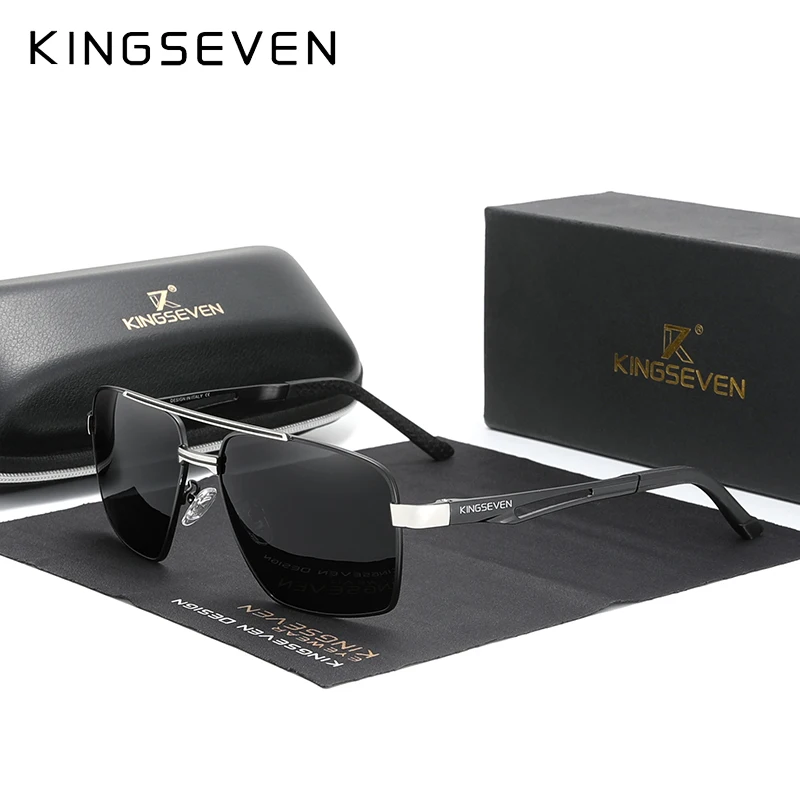 KINGSEVEN 2023 Brand Men's Aluminum Sunglasses Polarized Men Mirror Male Sun Glasses Sports Eyewear Driving Oculos de sol N7755