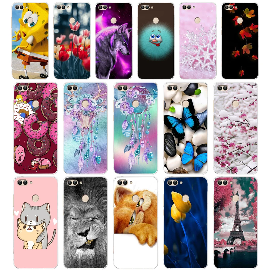 C Huawei P Smart 2018 2019 Case TPU Soft Silicone Transparent Back Cover Phone Case Huawei P Smart Cover FIG-LX1 Enjoy 7S Case