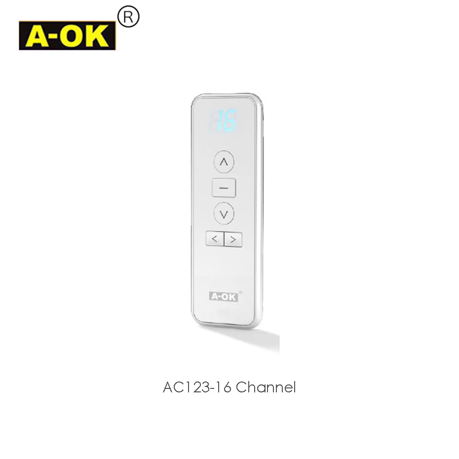 Télécommande originale A-OK RF433, AC123-01 AC123-02 AC123-06 AC123-16 pour moteur de rideau A-OK RF433, télécommande sans fil RF433