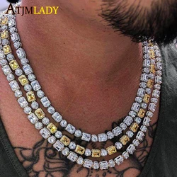 New design iced out bling cz cluster men boy chain 5A fashion cz cubic zirconia hiphop white yellow two tone rock men Necklace