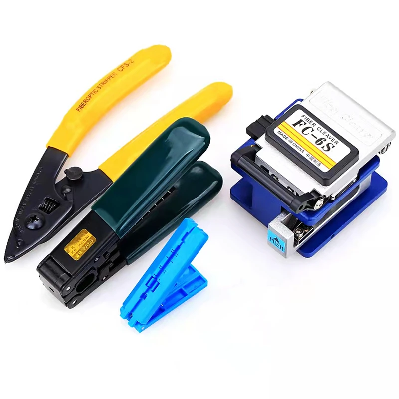 HTOC Optical Fiber Tool Kit Cold Connection With 36000 Cleaves And Fiber Optic Drop Cable Fiber Stripper CFS-2 Double Port Hole