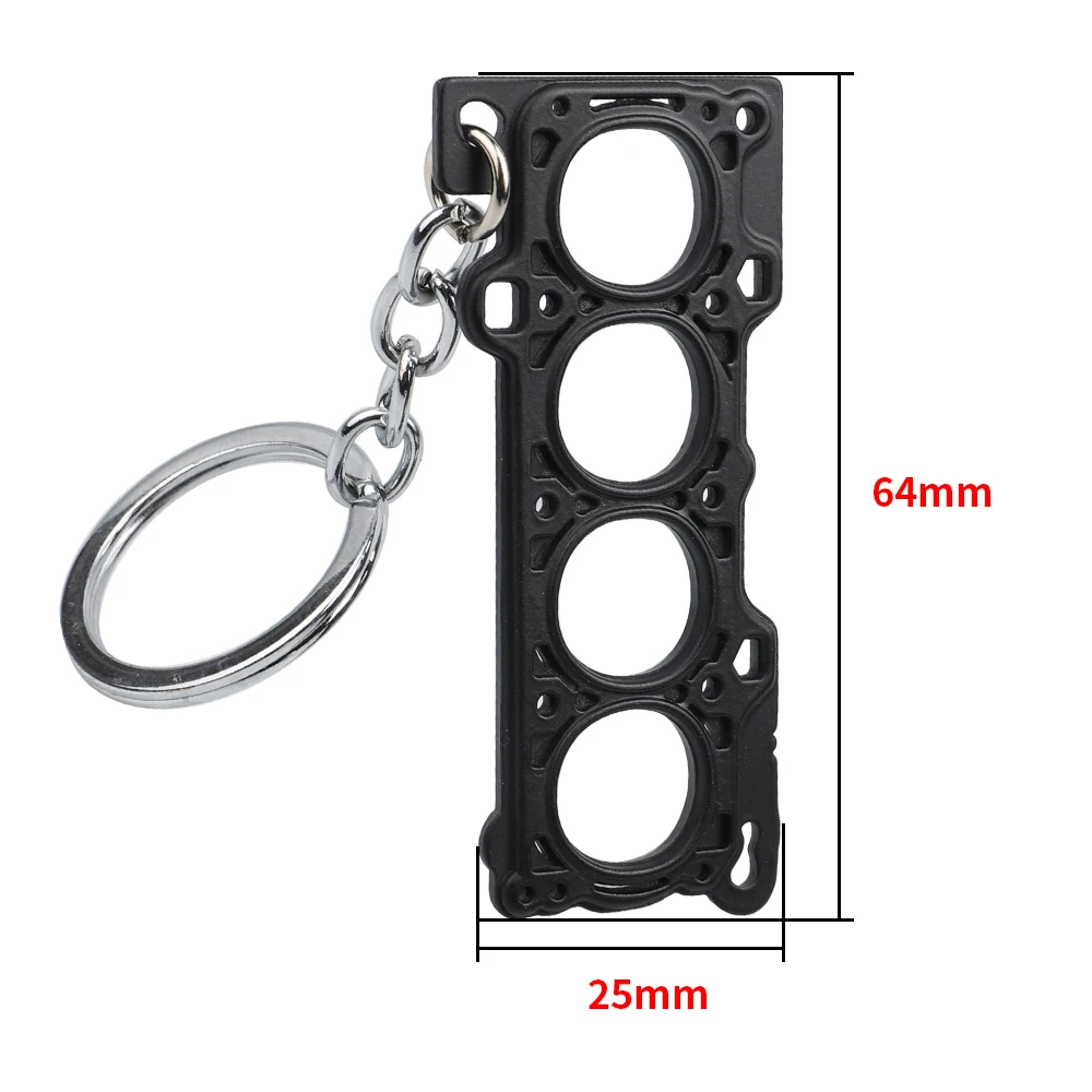 Car Modification Keychain Turbo Four Cylinder Head Engine Gasket Model Key Ring For Honda Civic