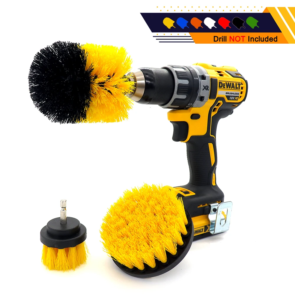 

3Pcs/Set Drill Brush Power Scrubber Cleaning Kit Bathroom Surfaces Tub, Shower, Tile and Grout All Purpose