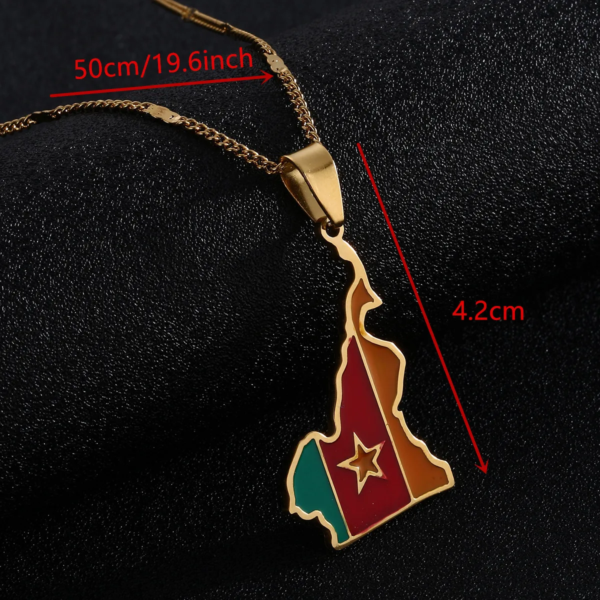 Stainless Steel Cameroon Map Flag Pendant Necklaces Cameroun Country Maps Cameroonians Jewelry Gift