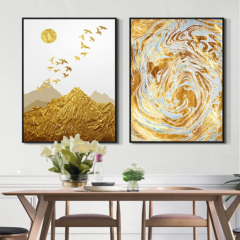 Customizable Abstract Landscape Mural Living Room Decoration Nordic Canvas Wall Art Pictures for Bedroom Modular Home Decor