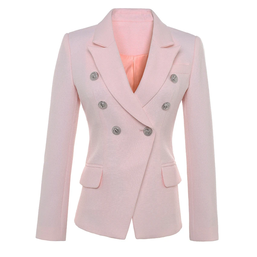 

High Quality New Nice Pop Runway Designer Blazer Jacket Women's Lion Buttons Double Breasted Blazer Jacket Plus size S-XXXL