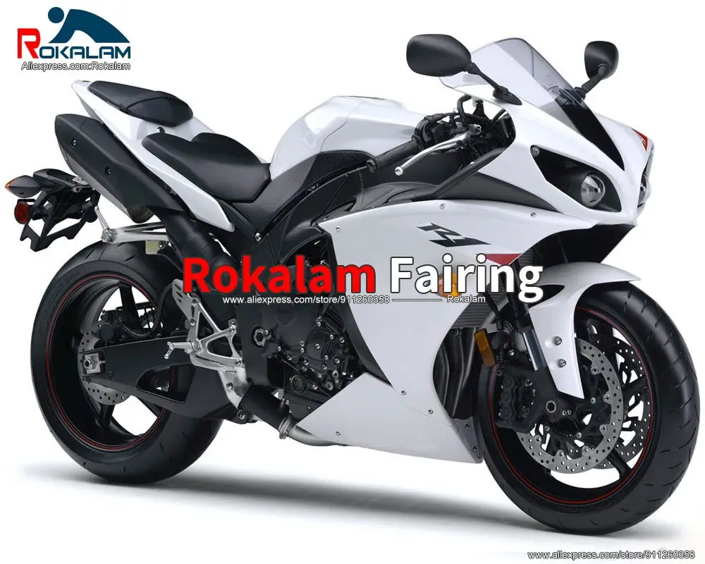 

Bodyworks For Yamaha R1 YZF1000 2009 2010 2011 YZFR1 09 11 White Motorbike Fairing Kit (Injection Molding)