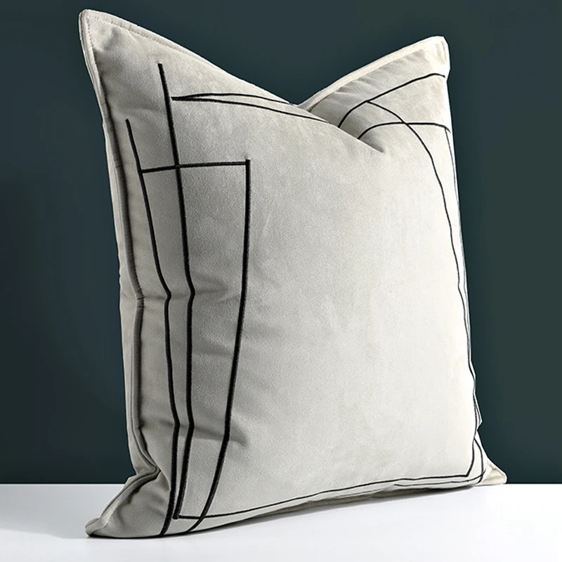 

Abstract Embroidery Home Decor Irregular Line Pillow Case Cushion Cover Pillows Cushions Coussin Cojines Decorativos Para Sofa