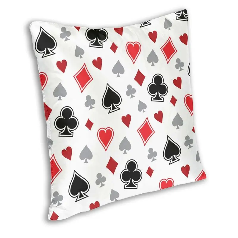 Vintage Casino Poker Gambling Chips Pattern Square Throw Pillow Cover Home Decorative Printed Poker Card Cushion Cover for Sofa