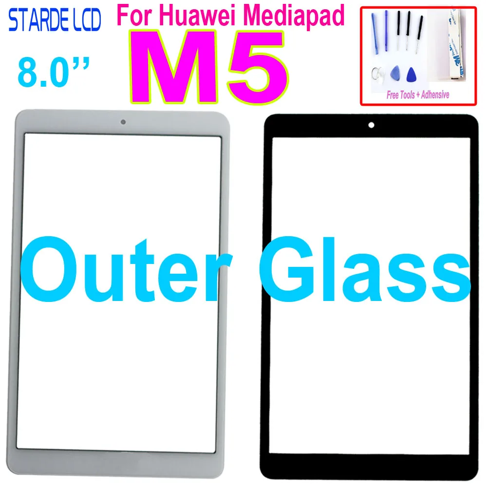 New For Huawei MediaPad M5 Lite 8 JDN2-W09 Touch Screen Front Glass Outer Glass Lens Panel Replacement Part not LCD