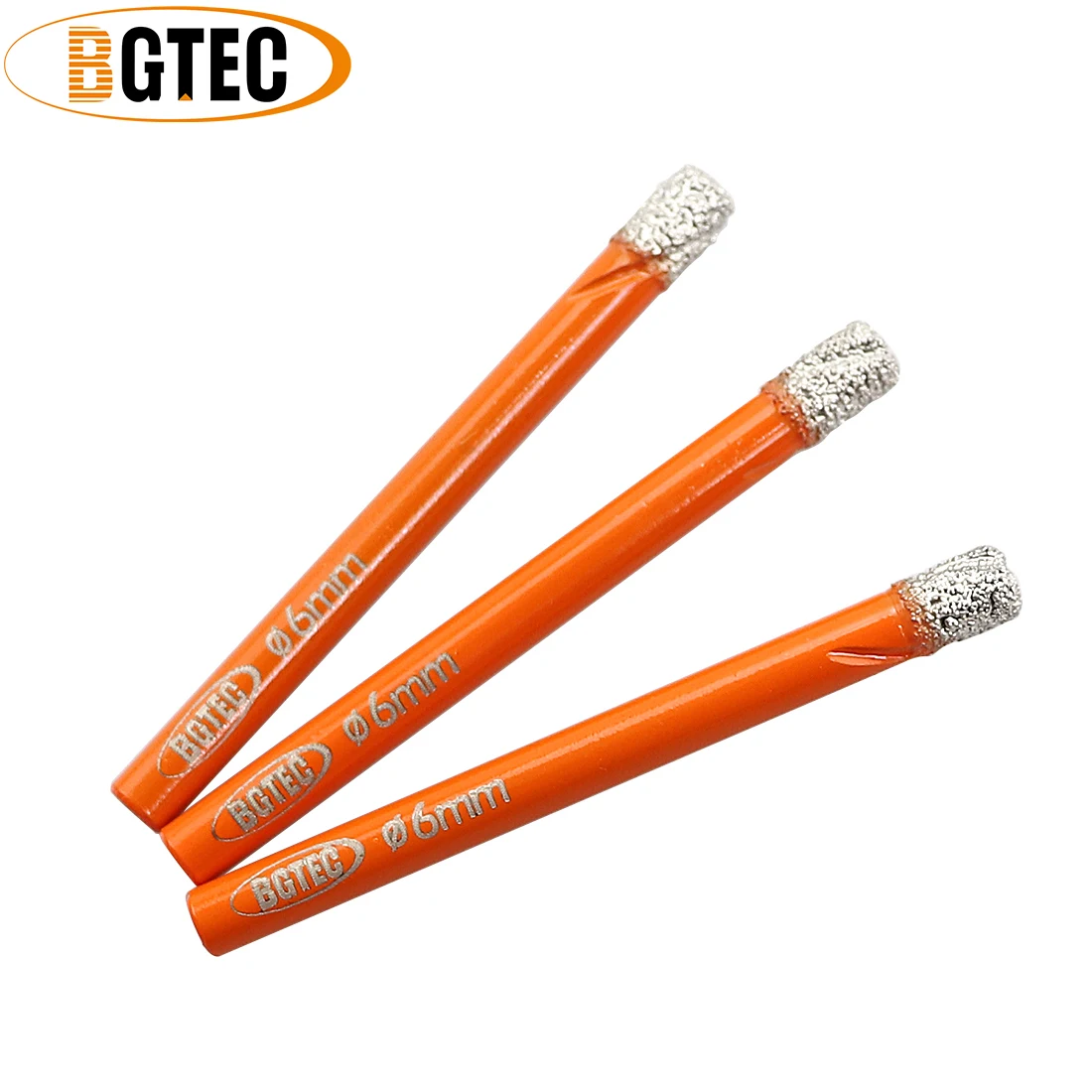 BGTEC 3pcs 라운드 생크 6mm 드라이 드릴링 비트 ceramie 타일 화강암에 대 한 진공 Brazed 다이아몬드 드릴 비트