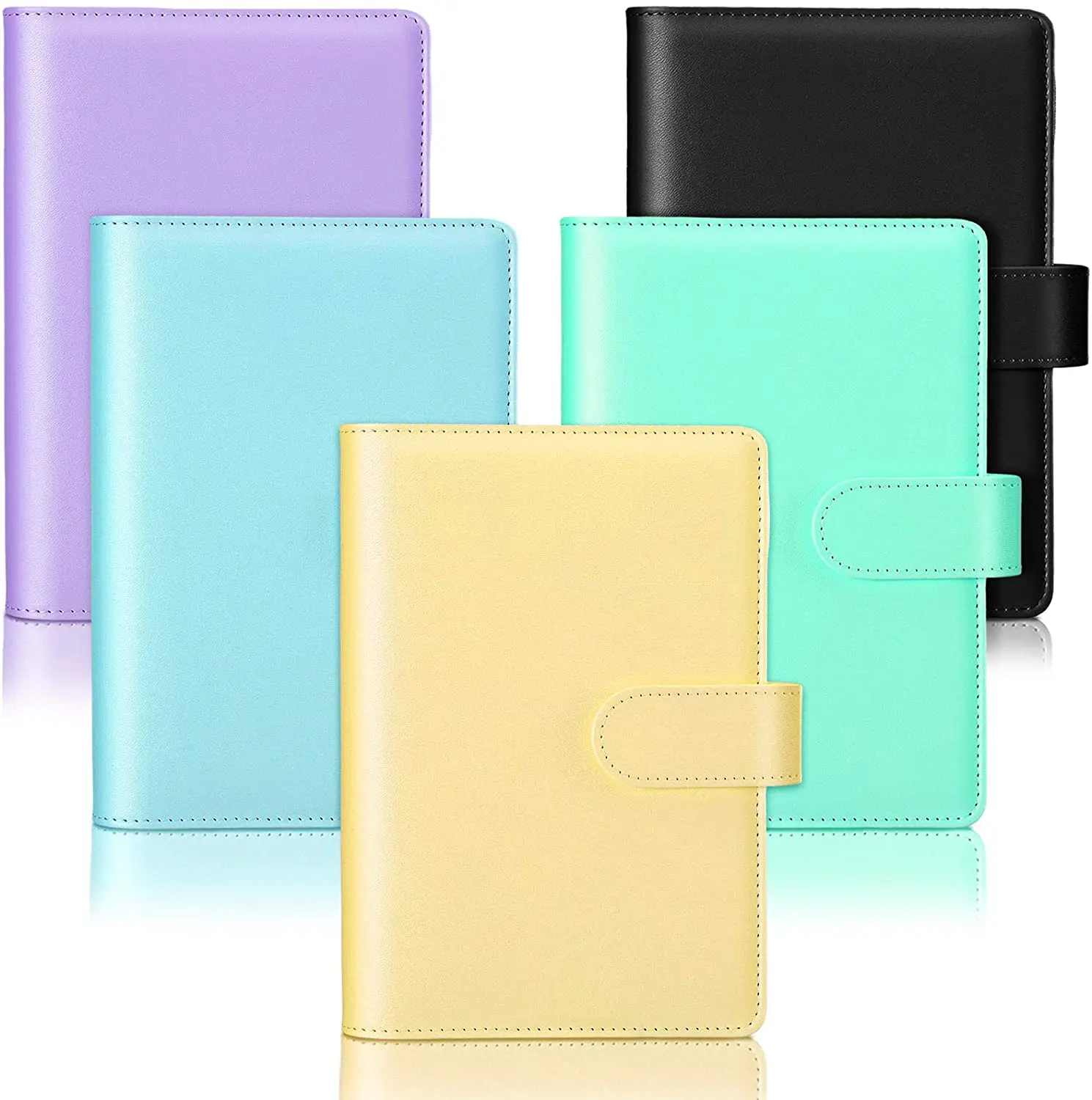 New A6 PU Leather Notebook Binder Refillable 6 Ring Binder for A6 Filler Loose Leaf Personal Planner Binder Cover with Magnet