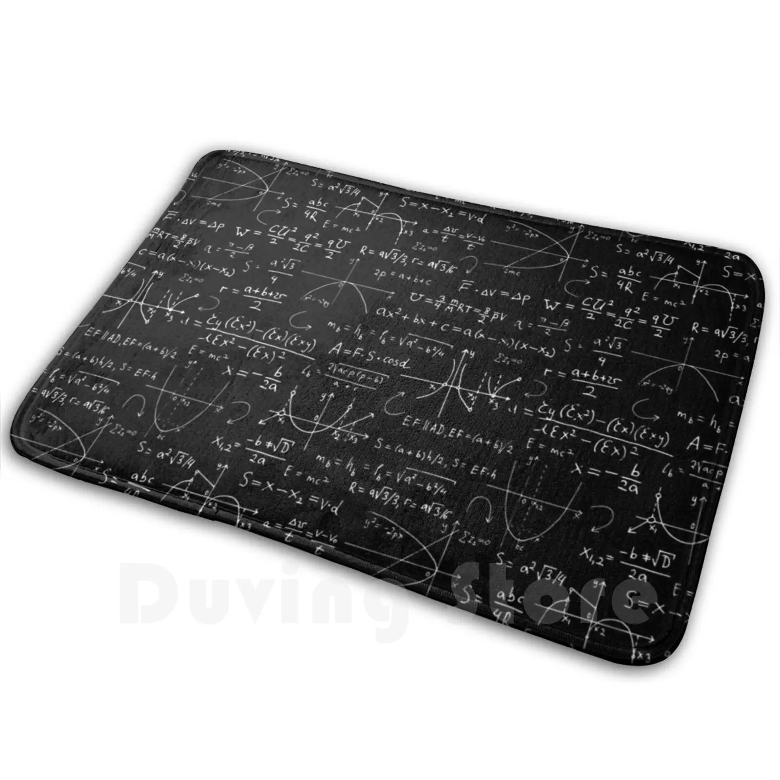 Alfombra con patrón de ciencia matemática, alfombra antideslizante, alfombrillas para dormitorio, patrón de ciencia matemática, matemáticas negras, algebra de dibujos animados