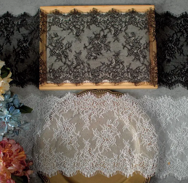 3meters/lot 20cm Width Fashion High Quality Handmade DIY Eyelash Lace Trimming, lace fabric