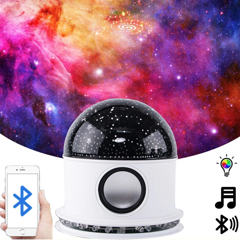 

Star Projectior LED Lamp Bluetooth Speaker Voice Control Disco Music Nightlight Luminaria Holiday Lighting Bedroom Decoration