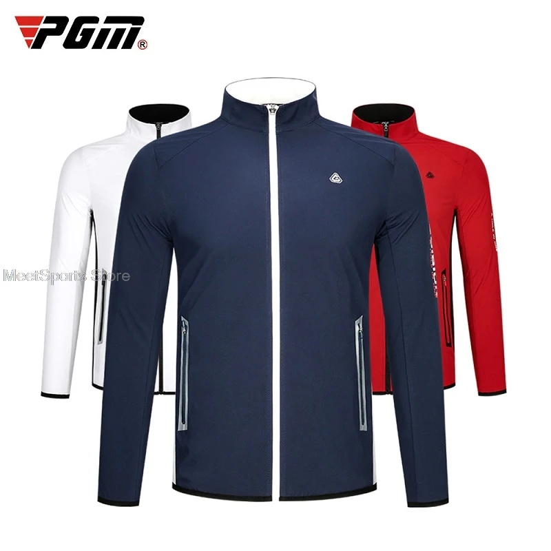 

Pgm Waterproof Golf Jacket Men Autumn Spring Long Sleeve Blazer Jacket Man Fully Zipper Windproof Golf Windbreaker Sports Coats