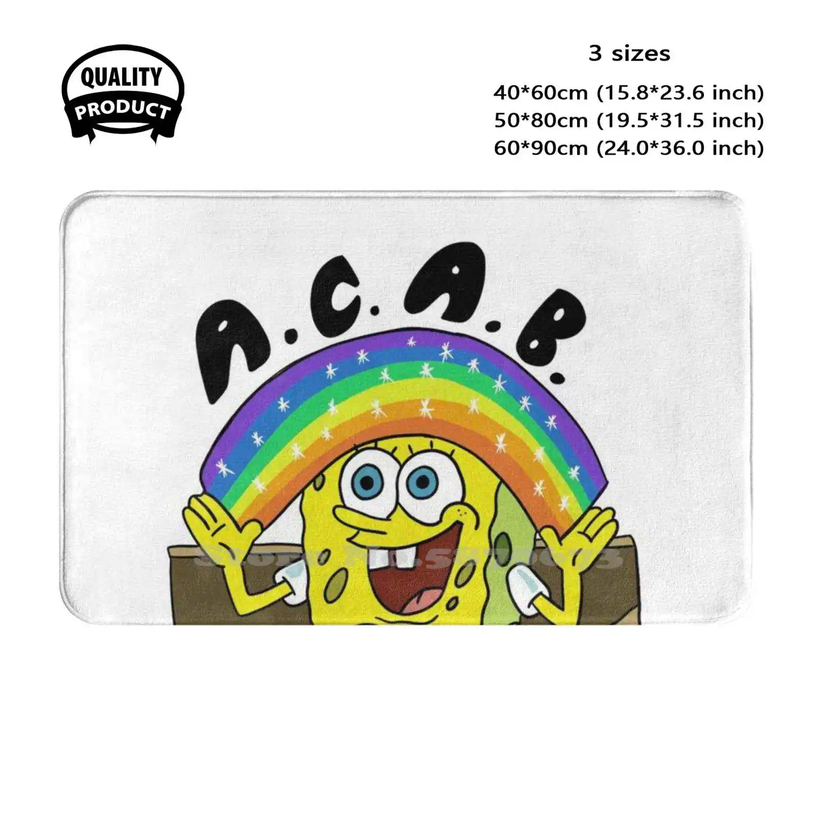 Acab Design Soft Cushion Home Carpet Door Mat Car Rug Abolish The Police Defund The Police Anti Capitalist Socialism Rainbow